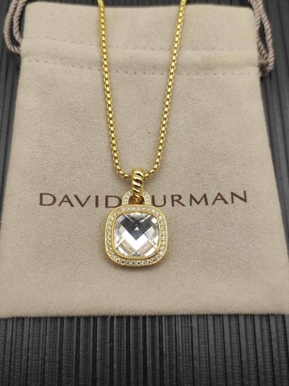 ♕David Yurman Square Diamond Necklace
